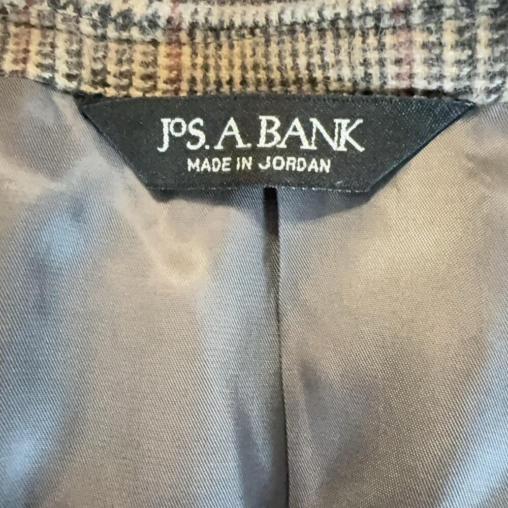 Jos A Bank Blazer Mens 42C Brown Plaid Camelhair Tweed Sport Coat Notch Lapel - Picture 3 of 14